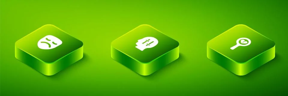 Set Isometric Solution to the problem, Broken heart or divorce and Drama Stock Illustration