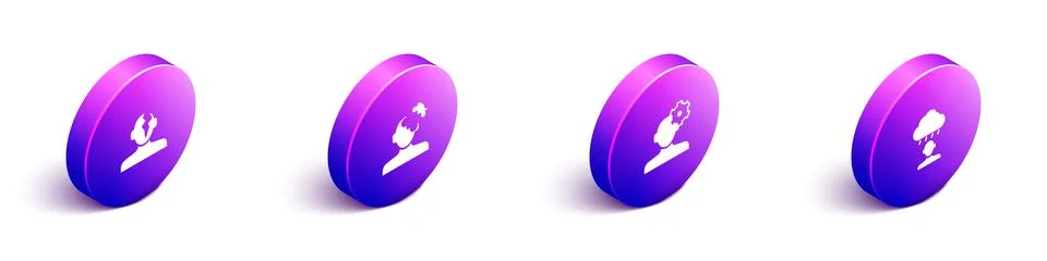 Set Isometric Solution problem in psychology, and Depression and frustration Illustrazione stock