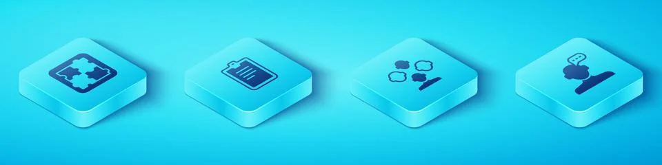 Set Isometric Solution problem in psychology, Psychological test, Online ps.. Stock Illustration