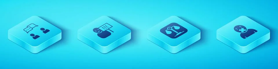 Set Isometric Speech bubble chat, Protest, Censor and freedom of speech and.. 스톡 일러스트