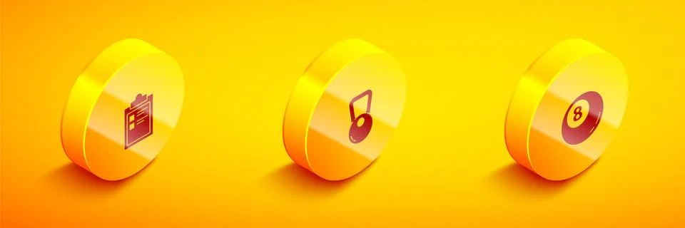 Set Isometric Sport training program, Kettlebell and Billiard pool snooker ball Stock Illustration