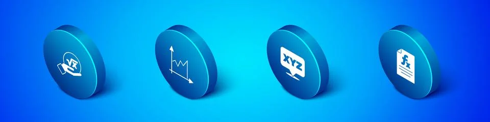 Set Isometric Square root of x glyph, XYZ Coordinate system, Function Stock Illustration