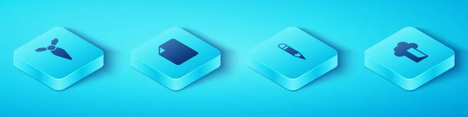 Set Isometric Tie, File document, Cloud database and Pencil icon. Vector 스톡 일러스트