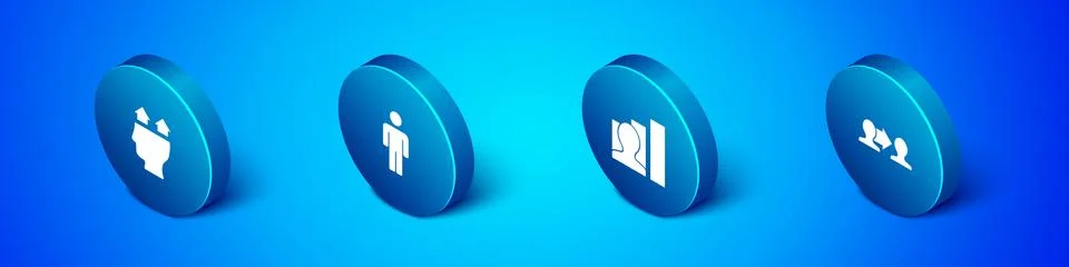 Set Isometric User of man, Productive human, Project team base and icon. Vector Stock Illustration