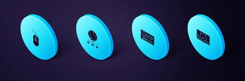 Set Isometric Video game console, Create account screen, Computer network and Stock Illustration