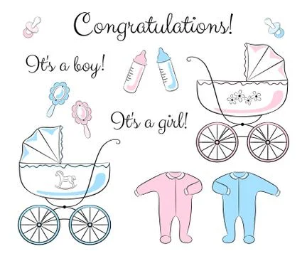 Set of items for newborn Stock-Illustration