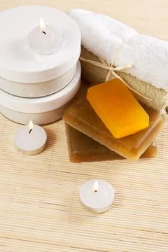 Set of items for spa Stock Photos