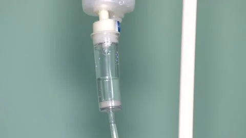 Set iv fluid intravenous drop saline drip hospital room Video stock 143017995