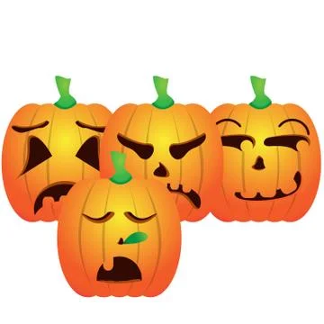 Set of jack-o-lanterns Stock Illustration