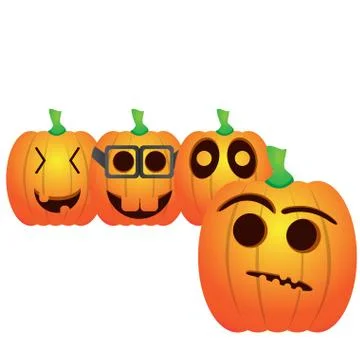 Set of jack-o-lanterns Stock Illustration