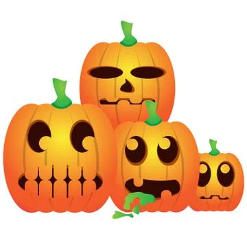 Set of jack-o-lanterns Stock Illustration