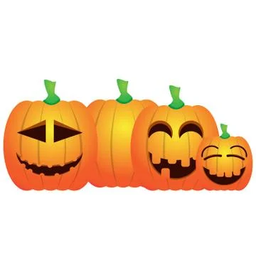 Set of jack-o-lanterns Stock Illustration