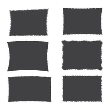 Set jagged rectangle torn paper border, frame sharp silshouette isplated on Stock Illustration