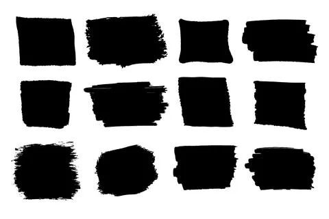 Set jagged rectangle torn paper border, frame sharp silshouette isplated on Illustrazione stock