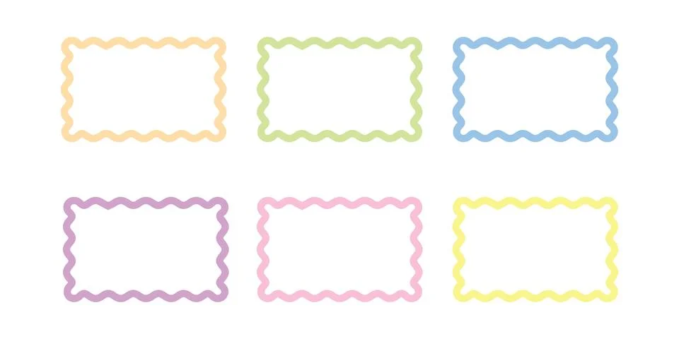 Set of jagged rectangular vector borders Stock Illustration