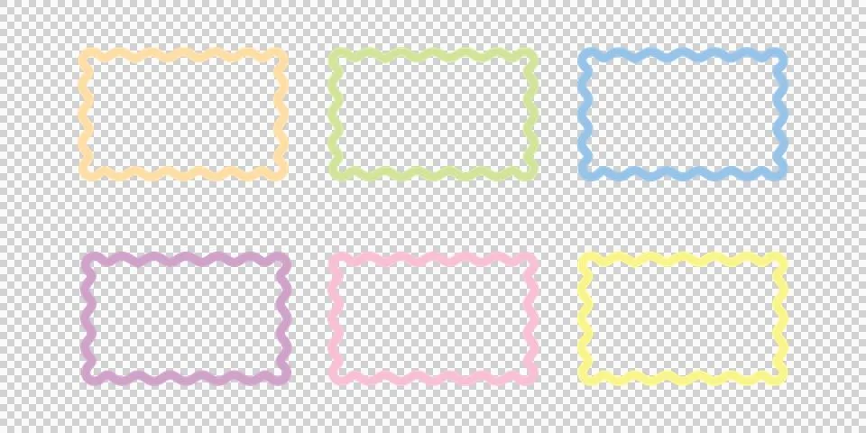 Set of jagged rectangular vector borders Stock Illustration