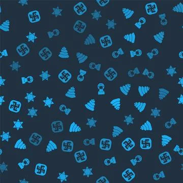 Set Jainism, Stack hot stones, Jesus Christ and Star of David on seamless pat Stock Illustration