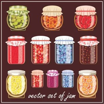 Set of jam. Stock Illustration