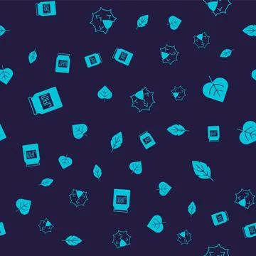 Set Jam jar, Leaf, Chestnut and  on seamless pattern. Vector Illustrazione stock