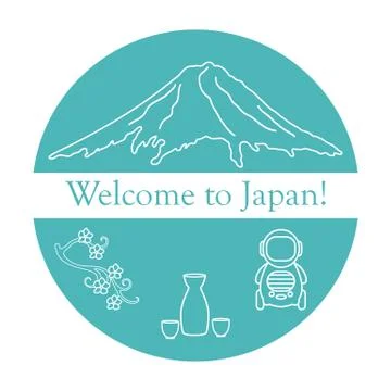 Set of Japan traditional design elements. Stock Illustration