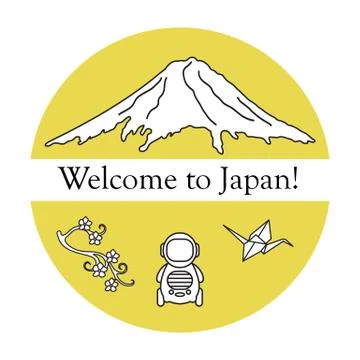 Set of Japan traditional design elements. Illustrazione stock