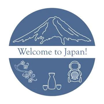 Set of Japan traditional design elements. Stock Illustration