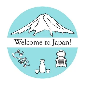 Set of Japan traditional design elements. Stock Illustration