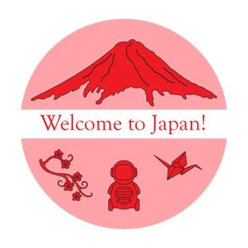 Set of Japan traditional design elements. Stock Illustration
