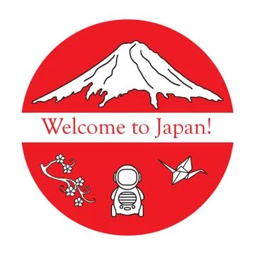 Set of Japan traditional design elements. Illustrazione stock