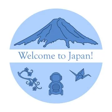 Set of Japan traditional design elements. Stock Illustration