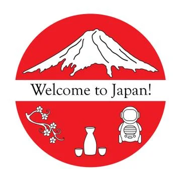 Set of Japan traditional design elements. Stock Illustration