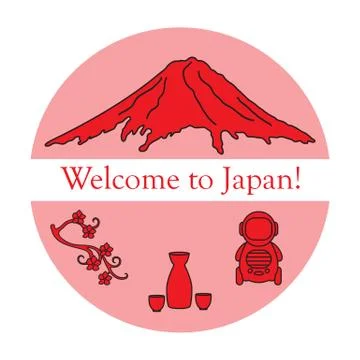 Set of Japan traditional design elements. Stock Illustration