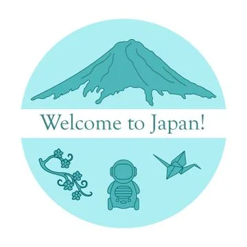 Set of Japan traditional design elements. Stock Illustration
