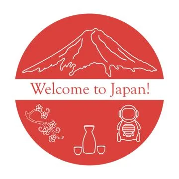 Set of Japan traditional design elements. Stock Illustration