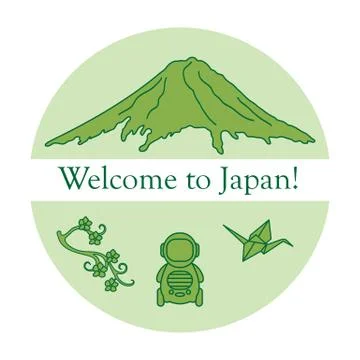 Set of Japan traditional design elements. Stock Illustration