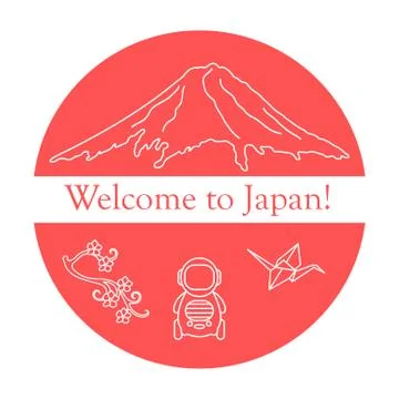 Set of Japan traditional design elements. Stock Illustration