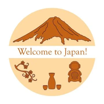 Set of Japan traditional design elements. Stock Illustration