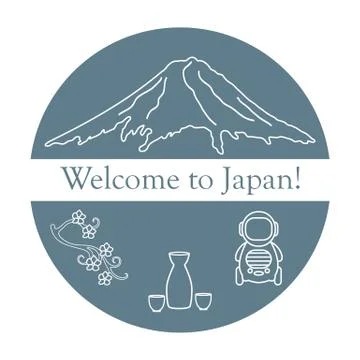 Set of Japan traditional design elements. Stock Illustration
