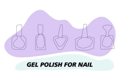 A set of jars for gel polish in lines. The silhouette of a nail polish jar Stock Illustration