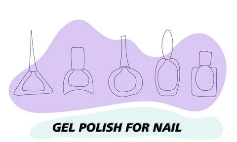 A set of jars for gel polish in lines. The silhouette of a nail polish jar Stock Illustration