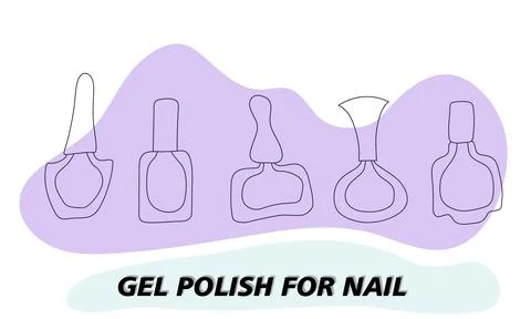 A set of jars for gel polish in lines. The silhouette of a nail polish jar Stock Illustration