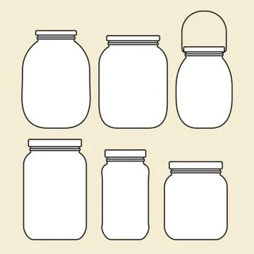 Set of jars template Illustrazione stock