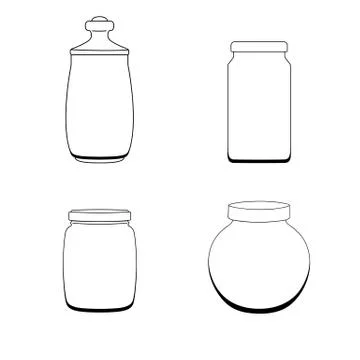 Set of jars template. Vector illustration Stock Illustration