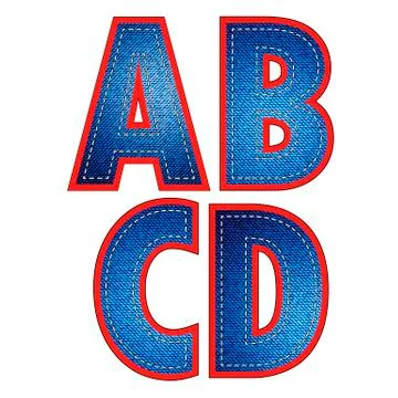 Set of Jeans Letters Illustrazione stock