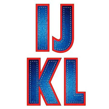 Set of Jeans Letters Illustrazione stock