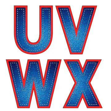 Set of Jeans Letters Stock Illustration