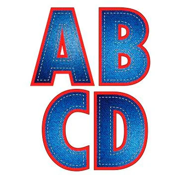 Set of Jeans Letters Illustrazione stock