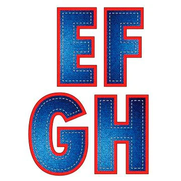 Set of Jeans Letters Illustrazione stock