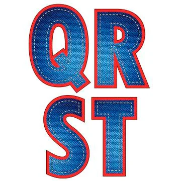 Set of Jeans Letters Illustrazione stock