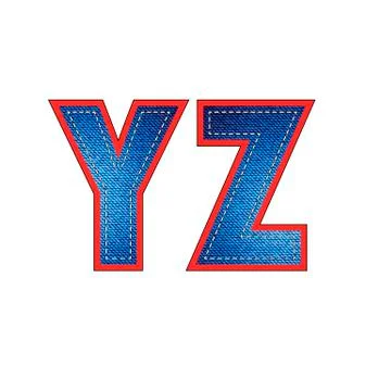 Set of Jeans Letters Stock Illustration